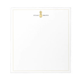 Modernes Gold Ananas Personalisiert Notepad Notizblock