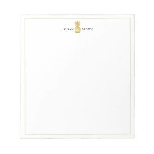 Modernes Gold Ananas Personalisiert Notepad Notizblock
