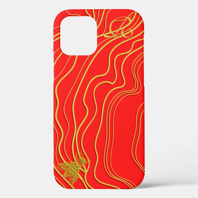 Modernes Gold Bee Monogram Case-Mate iPhone Case (Rückseite)