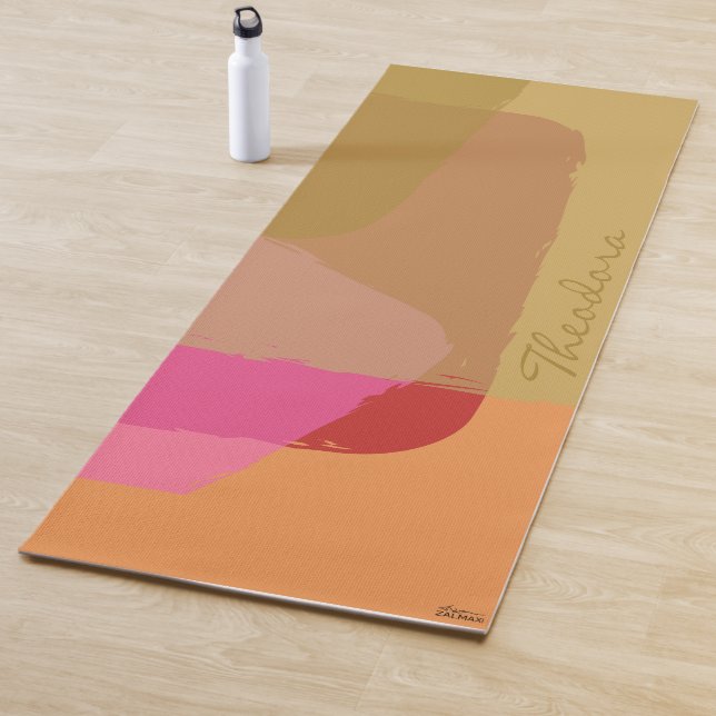 Modernes Gold Beige Rosa Orange Abstrakt Yogamatte (Beispiel)
