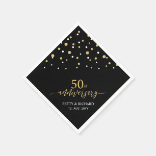 Modernes Gold & Black 50-jähriges Party Napkins Serviette