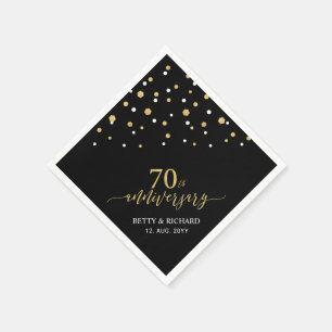 Modernes Gold & Black 70-jähriges Party Napkins Serviette