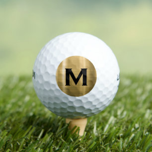 Modernes Gold Black Classic Monogramm Golfball