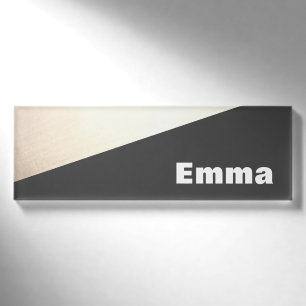 Modernes Gold Black Salon Mitarbeiter Name Tag Abz Namenschild