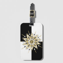 Modernes Gold Black & White Mandala Design