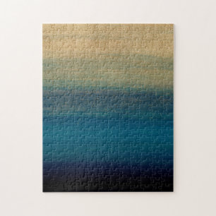 Modernes Gold Blue Pinselstriche Pinselstriche Puzzle