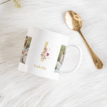 Modernes Gold - Blume - Brief I | Monogramm für zw Kaffeetasse<br><div class="desc">Modernes Gold - Blume - Brief I | Monogramm für zwei Fotos</div>