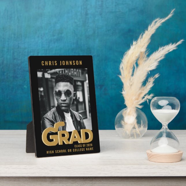 Modernes Gold Bold Typografy Abschluss Foto Fotoplatte (Seite)