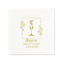 Modernes Gold Botanic Letter I Paper