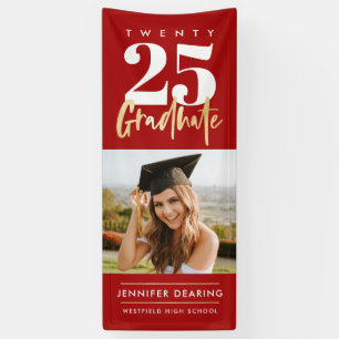 Modernes Gold Calligrafy Foto Roter Abschluss Banner