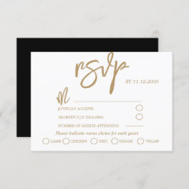 Modernes Gold Calligraphy Script Wedding RSVP