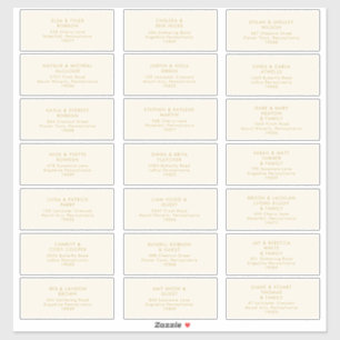 Modernes Gold   Cream Wedding Guest Address Sticke Aufkleber