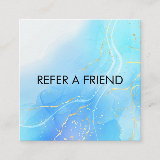 Modernes Gold Elegantes Marble Empfehlungskarte (Vorderseite)