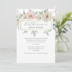Modernes Gold Floral Brautparty Einladung