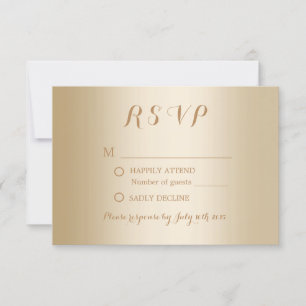 Modernes Gold Foil Background Wedding RSVP Karte