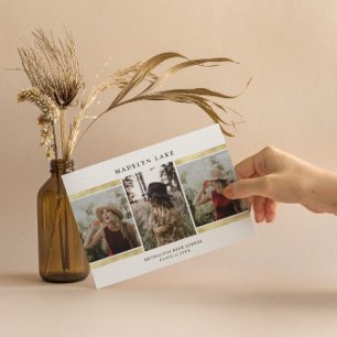 Modernes Gold Foil Foto 2023 Abschluss Einladung