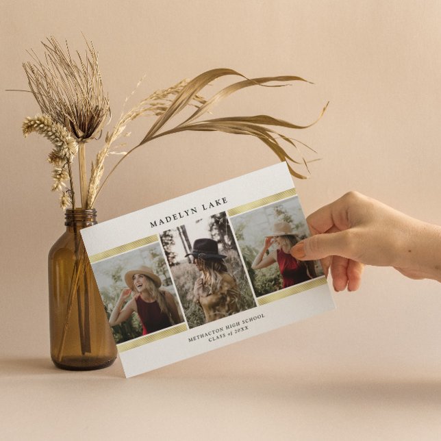 Modernes Gold Foil Foto 2023 Abschluss Einladung (Von Creator hochgeladen)