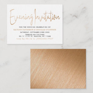 Modernes Gold Foil Script Abend Event Ticket Begleitkarte