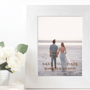 Modernes Gold-Foto-Hochzeit spart das Date Magnet