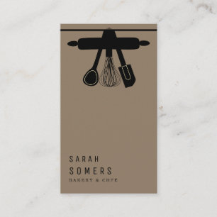 Modernes Gold Glitzer Knife & Whisk Bakery Busines Visitenkarte