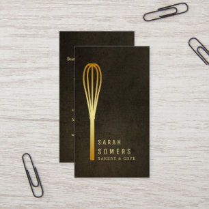 Modernes Gold Glitzer Whisk Bäckerei Visitenkarte