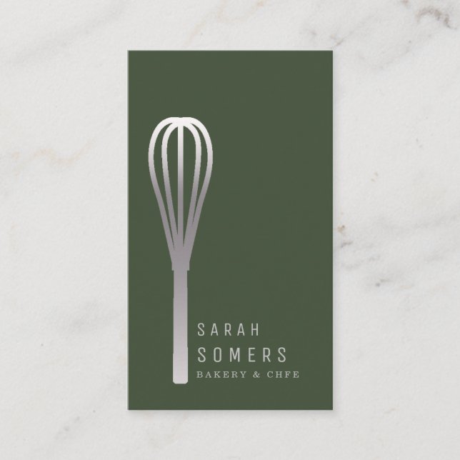 Modernes Gold Glitzer Whisk Bäckerei Visitenkarte (Vorderseite)