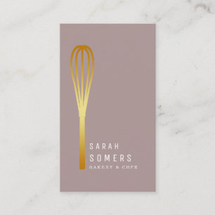 Modernes Gold-Glitzer-Whisk-Bäckerei Visitenkarte