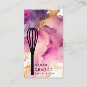 Modernes Gold Glitzer Whisk Bäckerei Visitenkarte