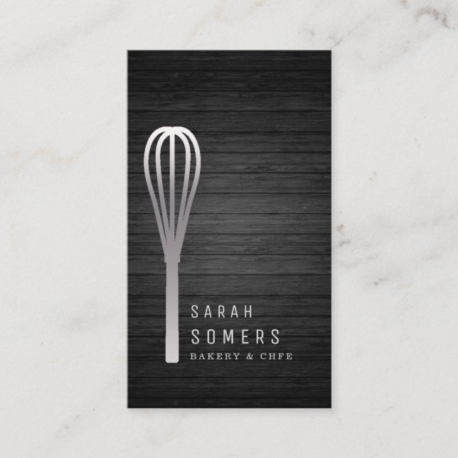 Modernes Gold Glitzer Whisk Bakeholz Visitenkarte (Vorderseite)
