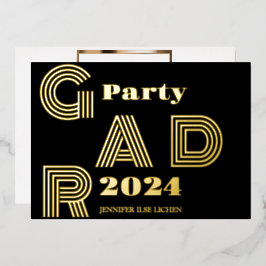 MODERNES GOLD GRAD-PARTY FOLIENEINLADUNG