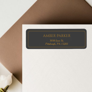 Modernes Gold Grau Border Return Label