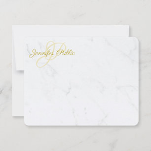Modernes Gold Handwriting Script Name Elegante Mar Mitteilungskarte