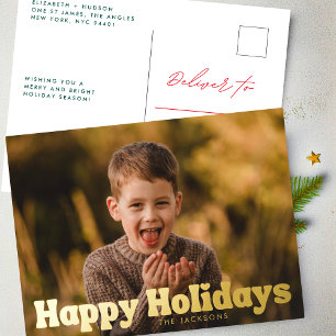 Modernes Gold Happy Holidays Foto Weihnachten Folien Feiertagspostkarte