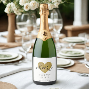 Modernes Gold Heart Wedding Brautparty