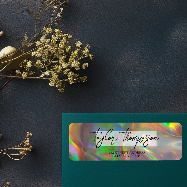 Modernes Gold Holographic Return-Address-Label (Von Creator hochgeladen)