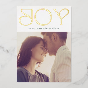 Modernes GOLD JOY Christmas Foto Folien Feiertagskarte