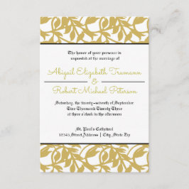 Modernes Gold Leaf-3x5Wedding Einladung