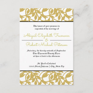 Modernes Gold Leaf-3x5Wedding Einladung aus dem Mi