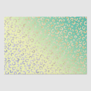 Modernes Gold Leopard Print Yellow Minze Design Seidenpapier
