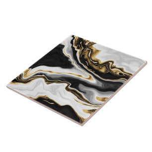 Modernes Gold Liquid Swirl Malerei ästhetisches D Fliese