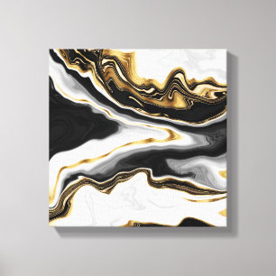 Modernes Gold Liquid Swirl Malerei ästhetisches D Leinwanddruck
