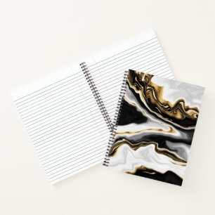 Modernes Gold Liquid Swirl Malerei ästhetisches D Notizbuch