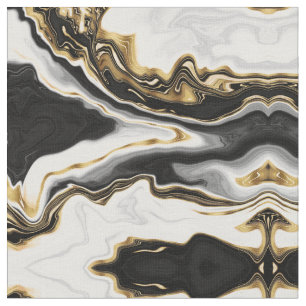 Modernes Gold Liquid Swirl Malerei ästhetisches D Stoff