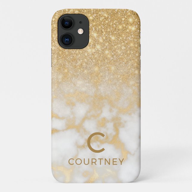 Modernes Gold-Marmor Case-Mate iPhone Hülle (Rückseite)