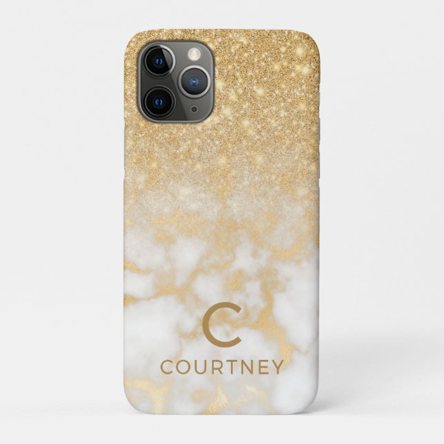 Modernes Gold-Marmor Case-Mate iPhone Hülle (Rückseite)