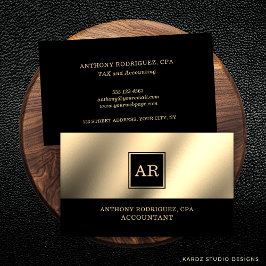 Modernes Gold Monogram Accountant Visitenkarte