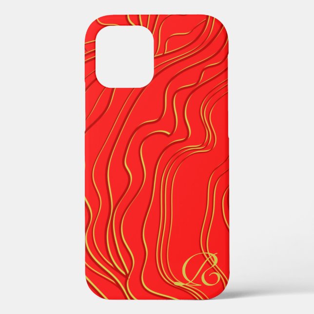 Modernes Gold Monogram Case-Mate iPhone Case (Rückseite)