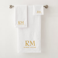 Modernes Gold Monogramm in Weiß
