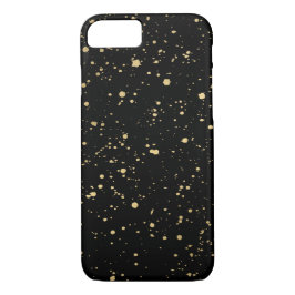 Modernes Gold Paint Spritzer Muster auf schwarz Case-Mate iPhone Hülle