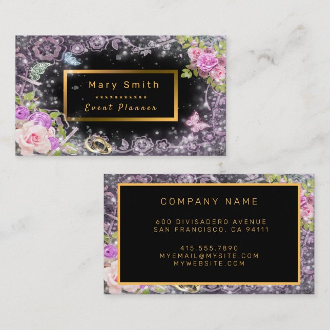 Modernes Gold-Party - Ihre Text-Business-Karte hin Visitenkarte (Vorne/Hinten)